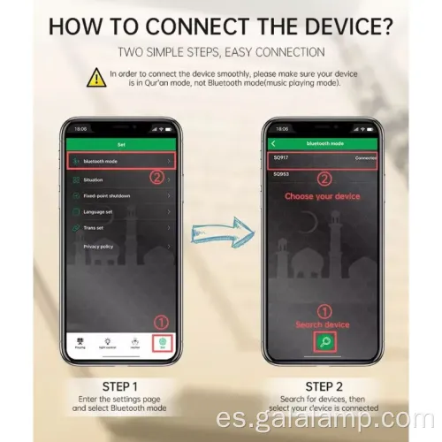 Altavoz del Corán Bluetooth con suave característica de luz nocturna